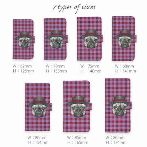 かわいいブルドッグ　チェック柄