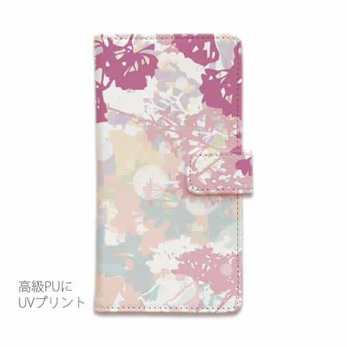 【手帳型】フラワーシルエット