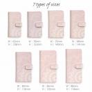 【手帳型】シックなレース　ピンク