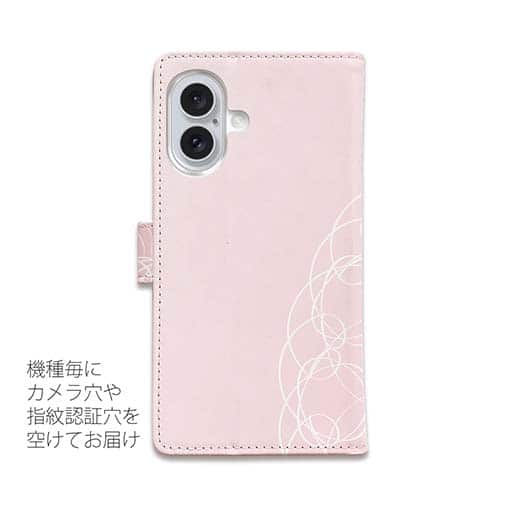 【手帳型】シックなレース　ピンク