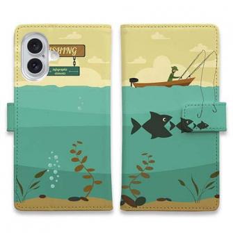 【手帳型】Fishing on the boat　イラスト