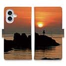 【手帳型】磯の上の夕暮れ