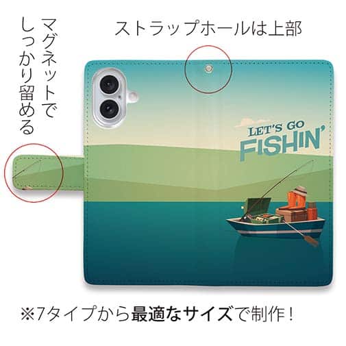 【手帳型】FISHIN　ポスター風