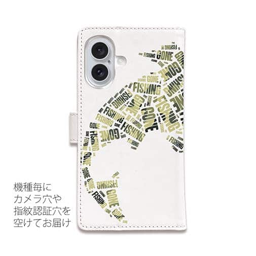 【手帳型】新聞の切り抜き風　魚のイラスト