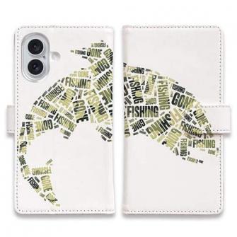 【手帳型】新聞の切り抜き風　魚のイラスト