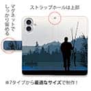 【手帳型】朝の釣り人の影