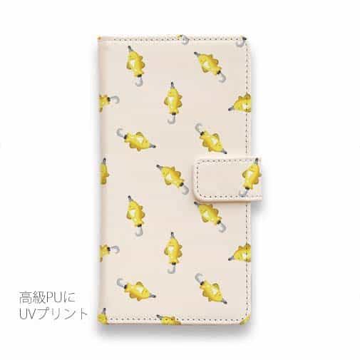 【手帳型】ルアーのシームレスパターン　イエロー