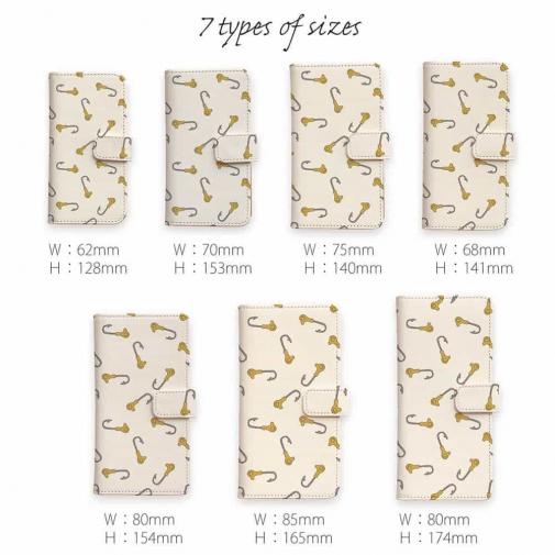 【手帳型】ルアーのシームレスパターン　ジグヘッド