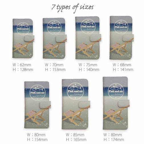 【手帳型】Fish and air　夏の浜辺