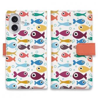 【手帳型】可愛い魚のシームレスパターン