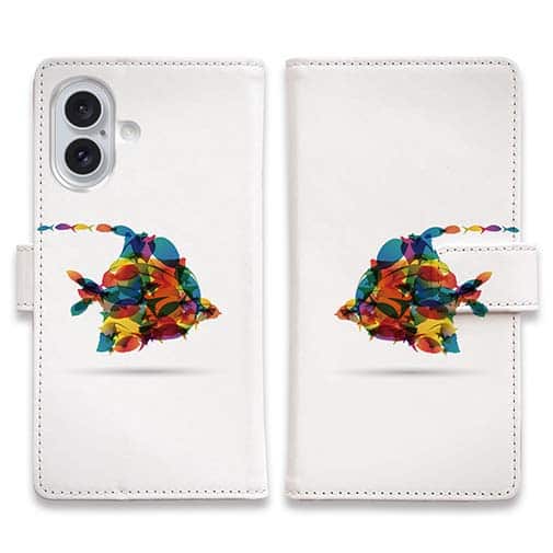 【手帳型】モダンなカラフルフィッシュ