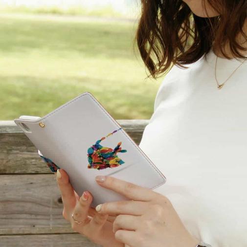 【手帳型】モダンなカラフルフィッシュ