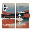 【手帳型】川岸のフライフィッシャー　チャコール