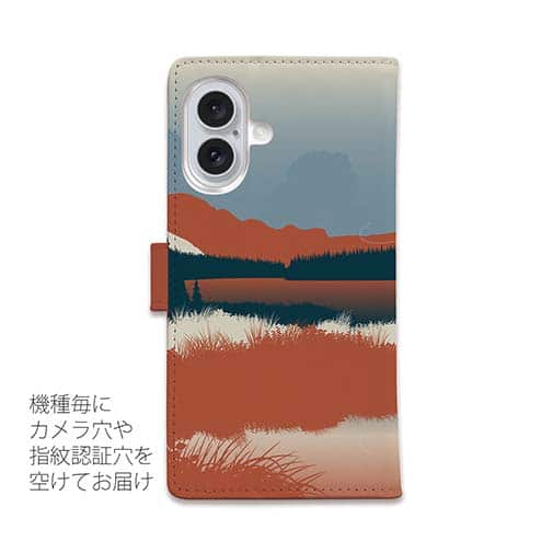 【手帳型】川岸のフライフィッシャー　チャコール