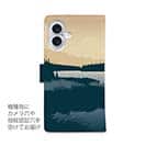 【手帳型】川岸のフライフィッシャー　ブルー