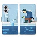 【手帳型】真冬の釣り人