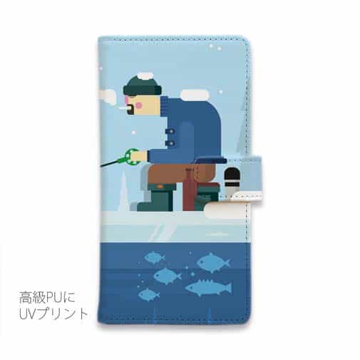 【手帳型】真冬の釣り人