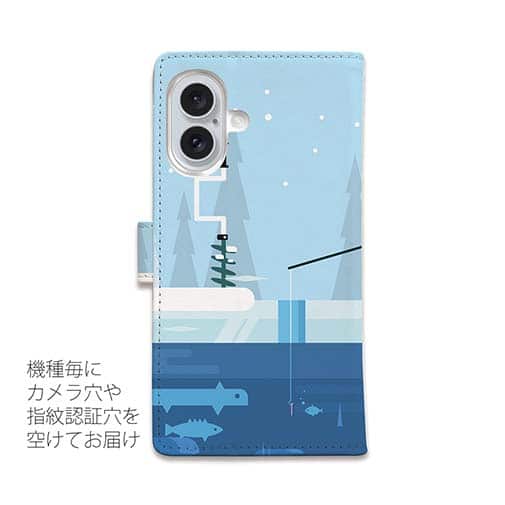 【手帳型】真冬の釣り人