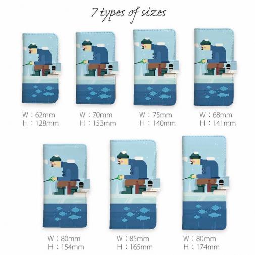 【手帳型】真冬の釣り人