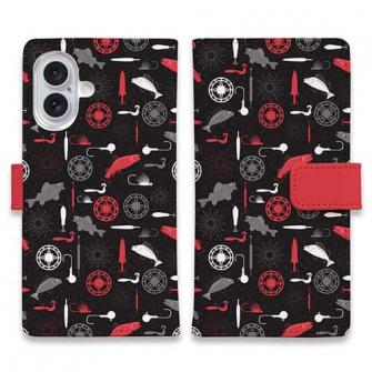 【手帳型】リールと魚とジグヘッドとワーム　シームレスパターン