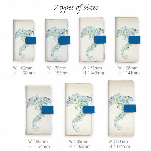 【手帳型】レトロでトロピカルなイルカ