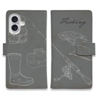 【手帳型】鉛筆書き　釣具セット