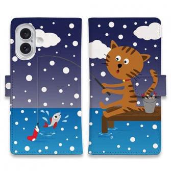【手帳型】猫と釣り　本日は雪なり