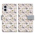 【手帳型】カモメ隊長と魚たち　シームレスパターン