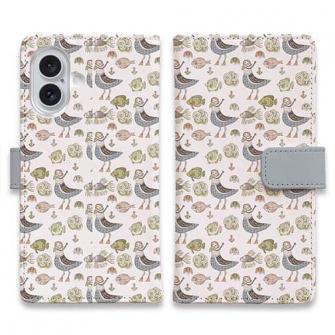 【手帳型】カモメ隊長と魚たち　シームレスパターン