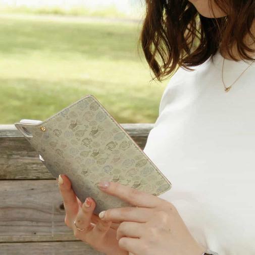 【手帳型】可愛い魚手書き風　シームレスパターン