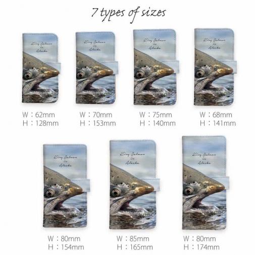【手帳型】アラスカのキングサーモン