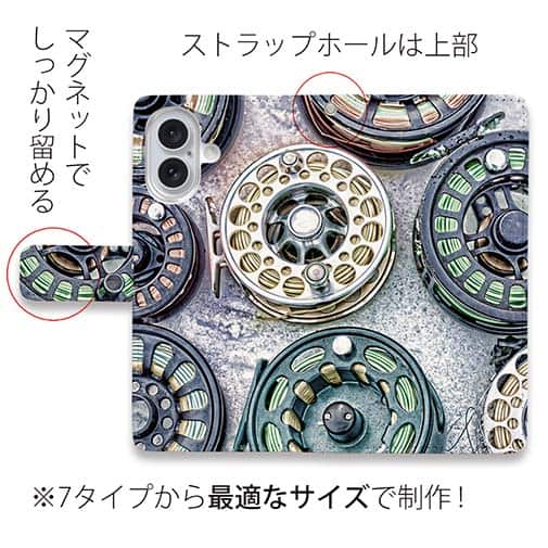 【手帳型】フライリールの丸