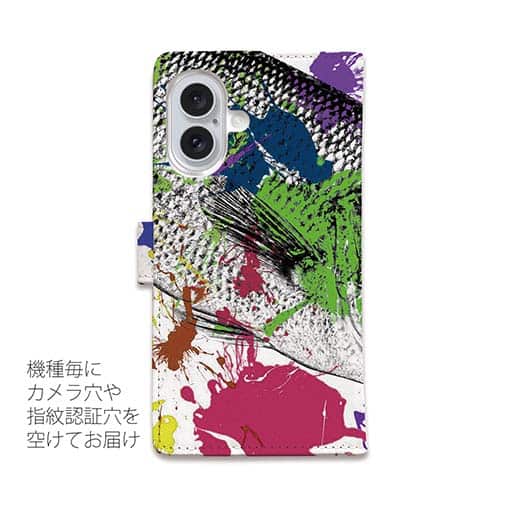 【手帳型】ブラックバス　ペンキペイント