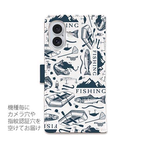 【手帳型】トラウトのシームレスパターン