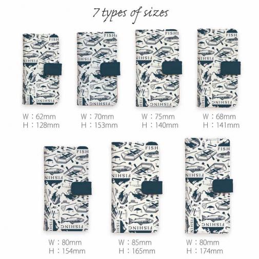 【手帳型】トラウトのシームレスパターン