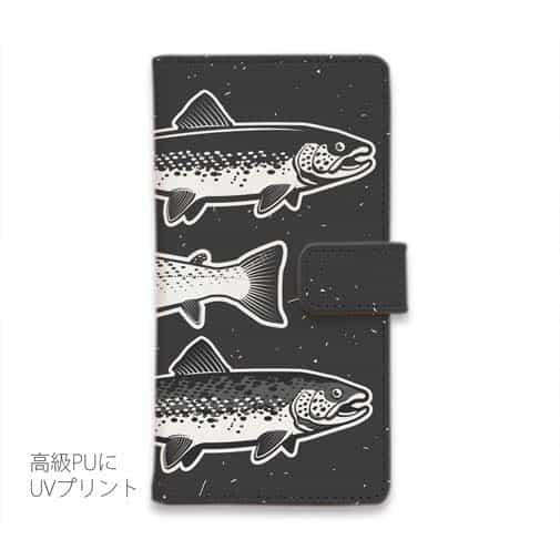 【手帳型】シンプルなトラウト三兄弟