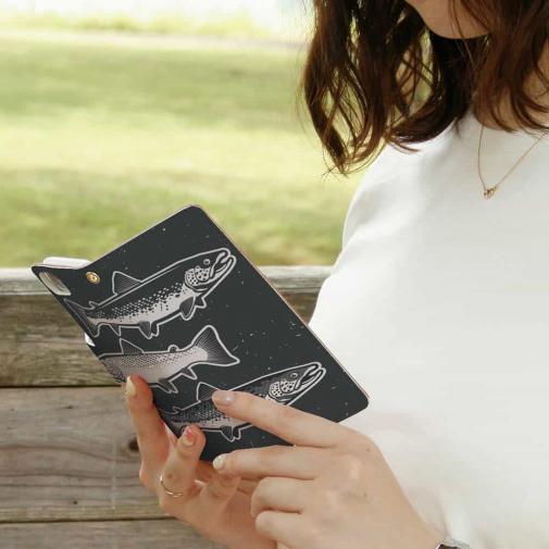 【手帳型】シンプルなトラウト三兄弟