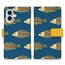 【手帳型】サイケデリコな魚　シームレスパターン