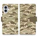 【手帳型】ブラックバス　迷彩大柄　ベージュカラー