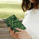 【手帳型】ブラックバス　迷彩大柄　フォレストグリーン