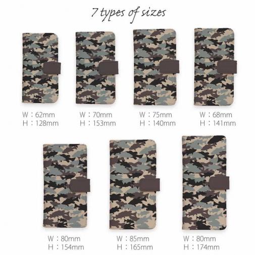 【手帳型】ブラックバス　迷彩大柄　アーミーカラー　パート2