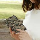 【手帳型】ブラックバス　迷彩大柄　ブラウンカラー