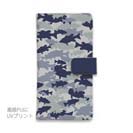 【手帳型】ブラックバス　迷彩大柄　ライトブルー