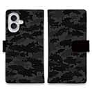 【手帳型】ブラックバス　迷彩大柄　ビターブラック