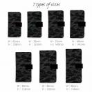 【手帳型】ブラックバス　迷彩大柄　ビターブラック