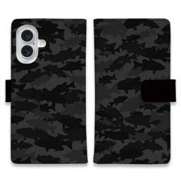 【手帳型】ブラックバス 迷彩大柄 ビターブラック