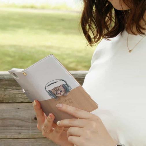 【手帳型】猫だってNo Music No Life