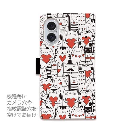 【手帳型】ハート猫