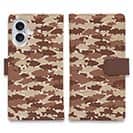 【手帳型】HEDGEHOG STUDIO　迷彩柄　ブラックバス　チョコチップ