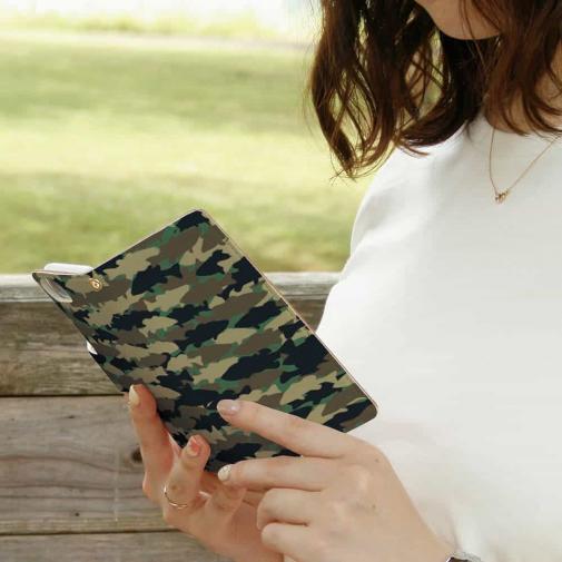 【手帳型】HEDGEHOG STUDIO　迷彩柄　ブラックバス　ウッドランド